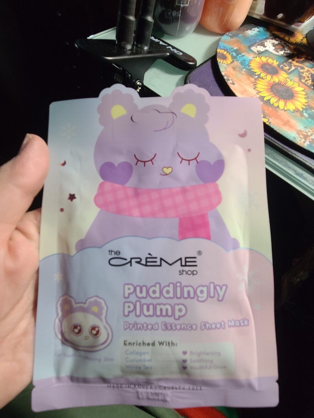 The Crème Shop Puddingly Plump Printed Essence Sheet Mask - Lavender Pink